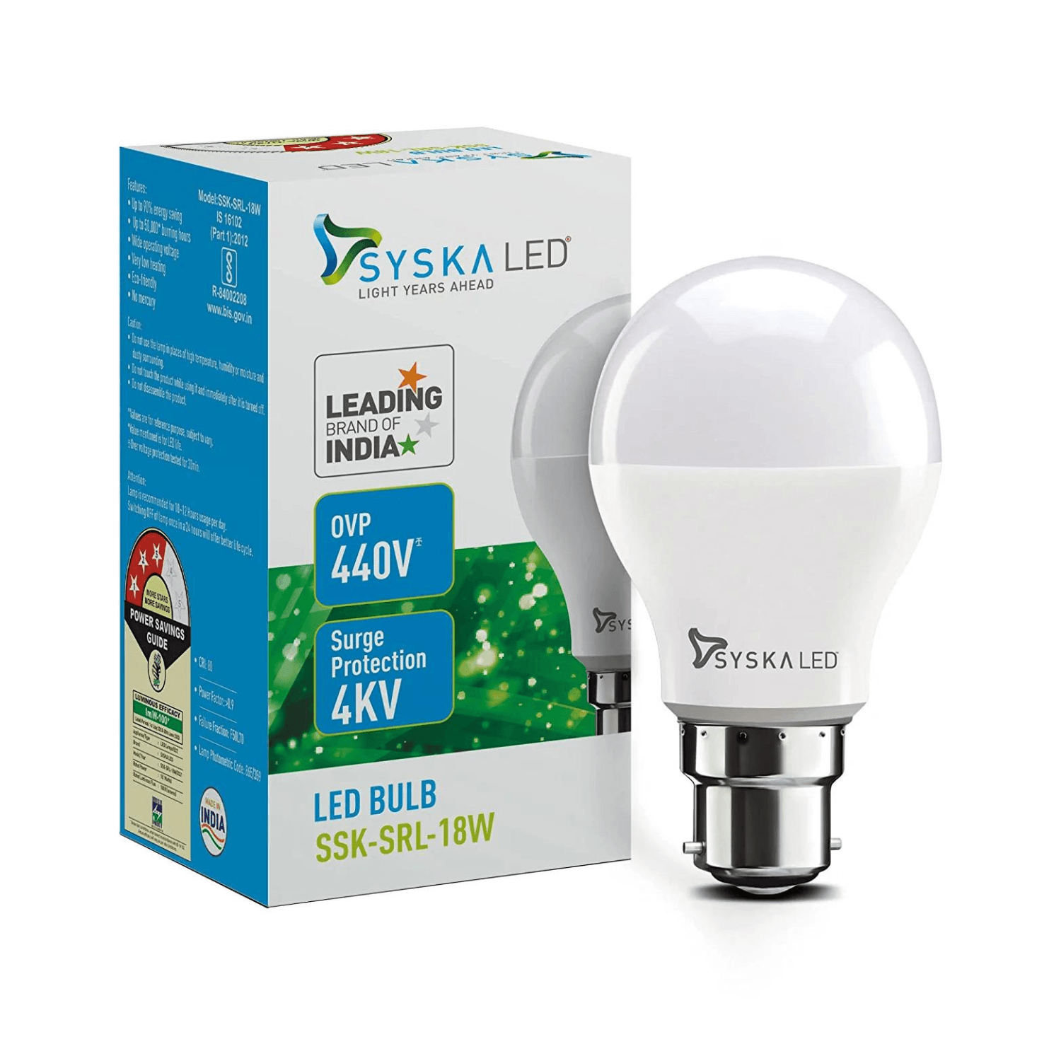 Buy SYSKA SSK SRL 18W Base B22 18 Watt Unbreakable LED Bulb Pack Of 5 